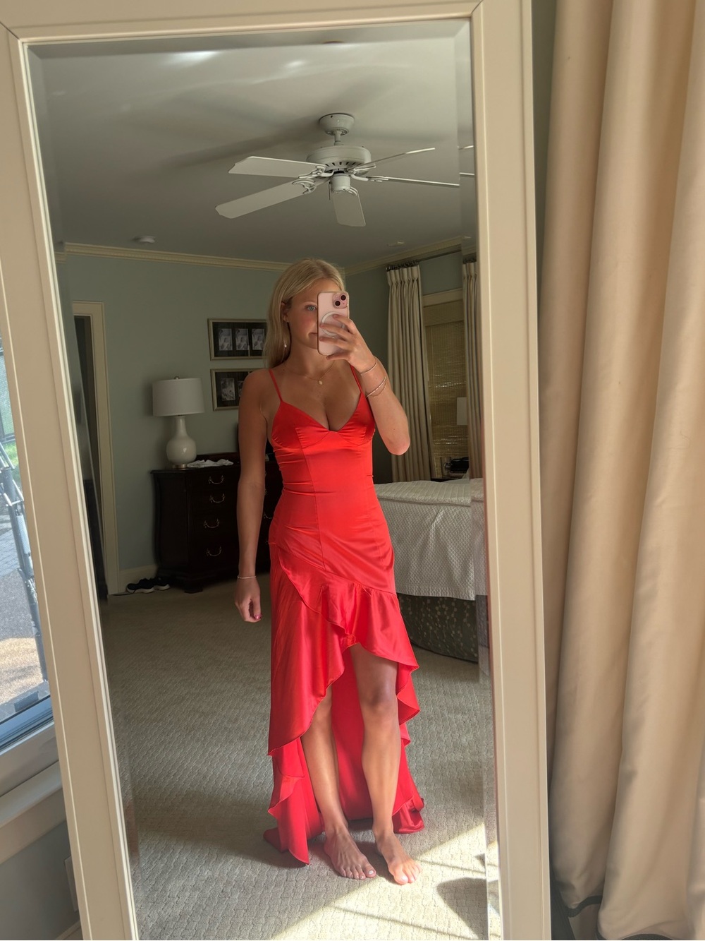 Red maxi dress